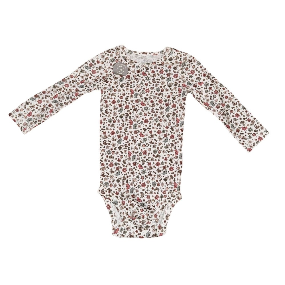 Little Planet Organic Carter's Baby Girl White Floral Bodysuit 12M NWOT 1 Piece
